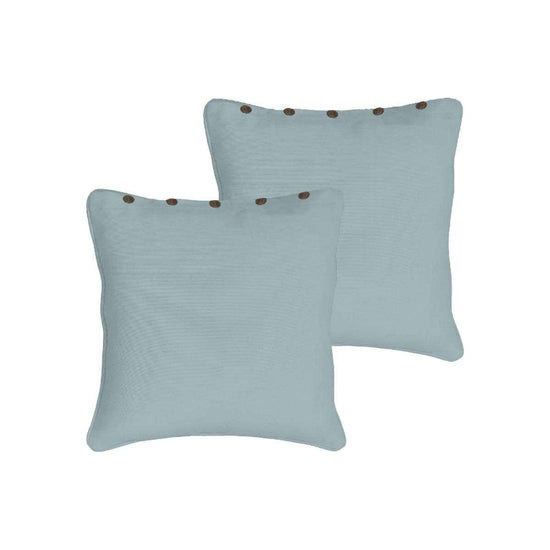 Rans Pair of London Cotton European Pillowcases with Buttons Grey