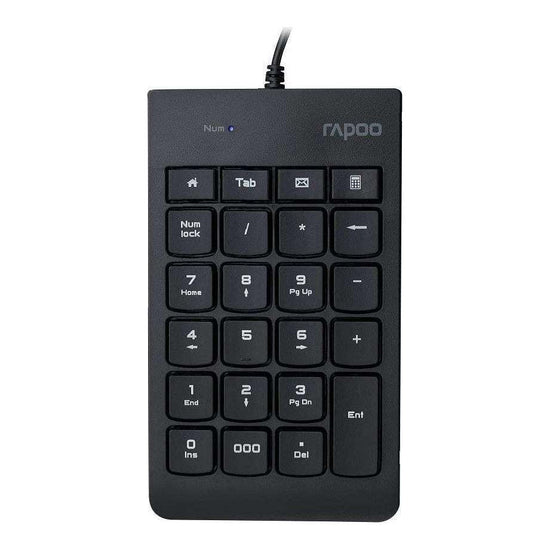 RAPOO K10 Wired Numeric NumberPad Keyboard - Spill Resistant Design, Laser Carved Keycap, Spill-Resistant Design, Easy Installation