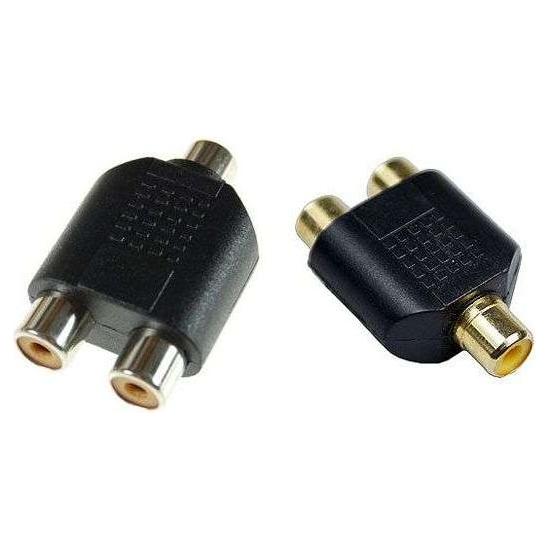 RCA Female to 2X RCA Female Audio Splitter Adapter Connector Coupler