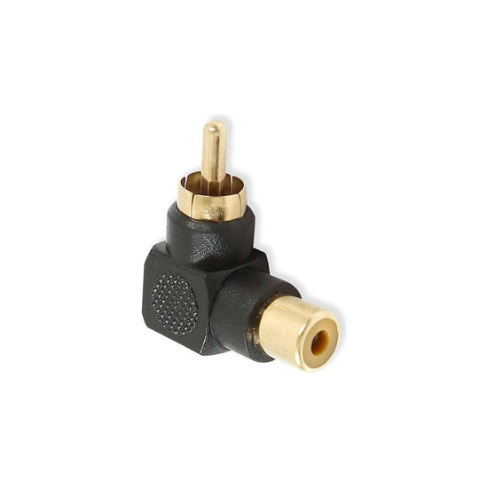 RCA Male to RCA Female Right Angle Adapter 90 Degree Connector Black