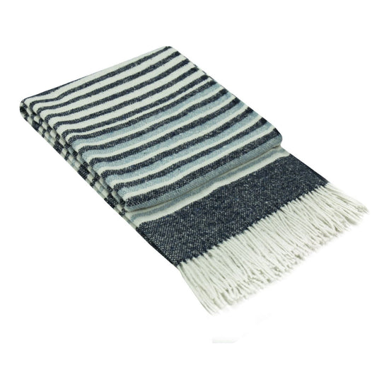 Richmond Throw - Reclaimed Wool Blend - Navy - Magdasmall