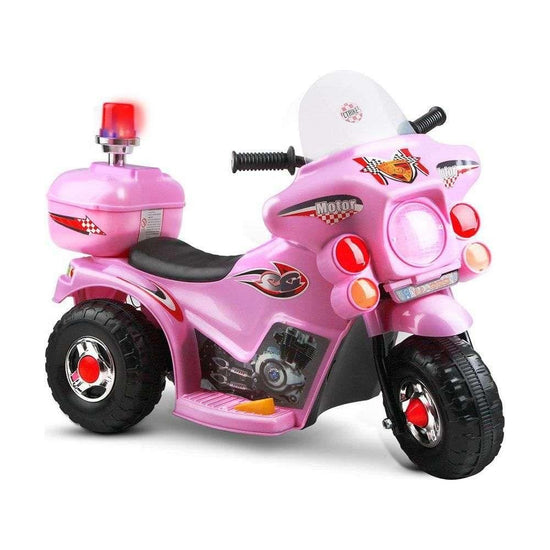 Rigo Kids Electric Ride On Police Motorcycle Motorbike 6V Battery Pink