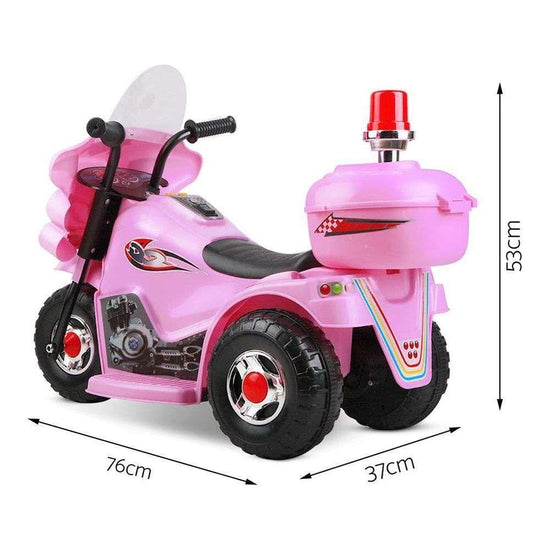 Rigo Kids Electric Ride On Police Motorcycle Motorbike 6V Battery Pink