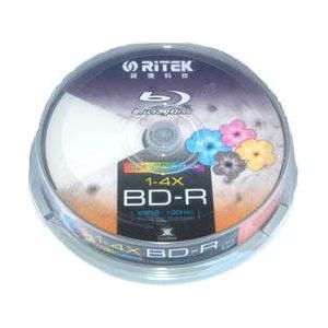 Ritek Blu-Ray BD-R 2X 25GB 130Min White Top  Printable 10pcs