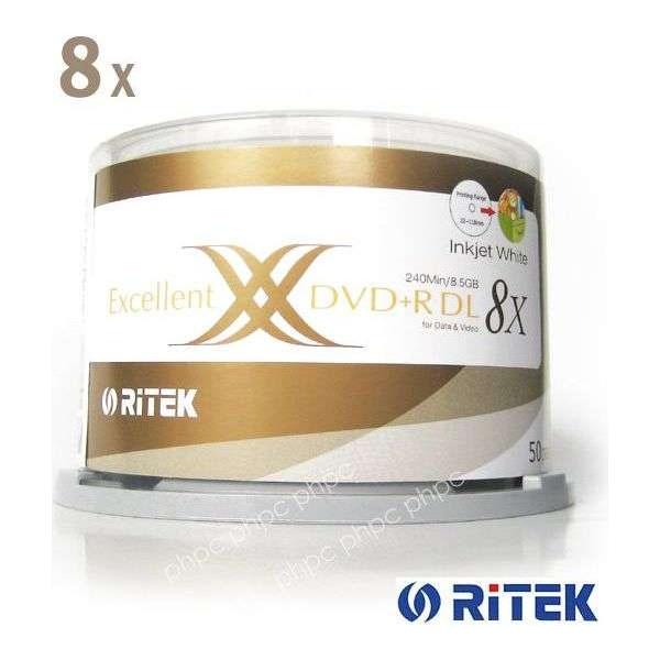 Ritek Ridata DVD+R Double Layer 8x Whitetop Printable 50pcs