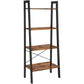 Rustic brown and black steel Metal Frame 4 Tier bookshelf - Magdasmall