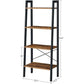 Rustic brown and black steel Metal Frame 4 Tier bookshelf - Magdasmall