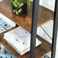 Rustic brown and black steel Metal Frame 4 Tier bookshelf - Magdasmall