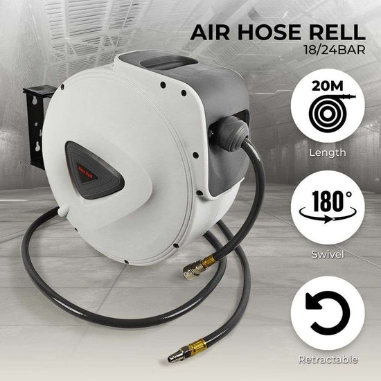 RYNOMATE Air Hose Reel with 20m Retractable Compressor
