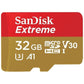 SANDISK SDSQXAF-032G-GN6MN 32GB MICRO SDHC EXTREME A1 V30, UHS-I/ U3, 100MB/s ,NO  SD ADAPTER