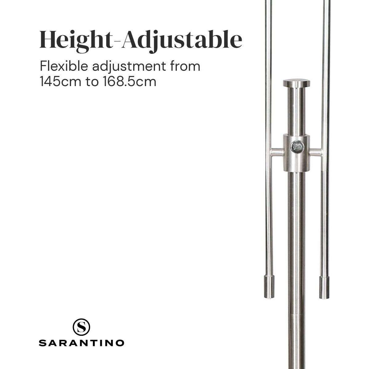 Sarantino Brushed Nickel Height-Adjustable Metal Floor Lamp