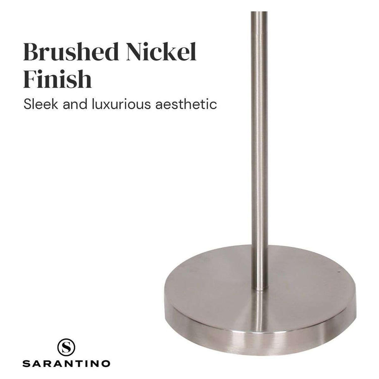 Sarantino Brushed Nickel Height-Adjustable Metal Floor Lamp - Magdasmall