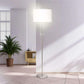 Sarantino Brushed Nickel Height-Adjustable Metal Floor Lamp - Magdasmall