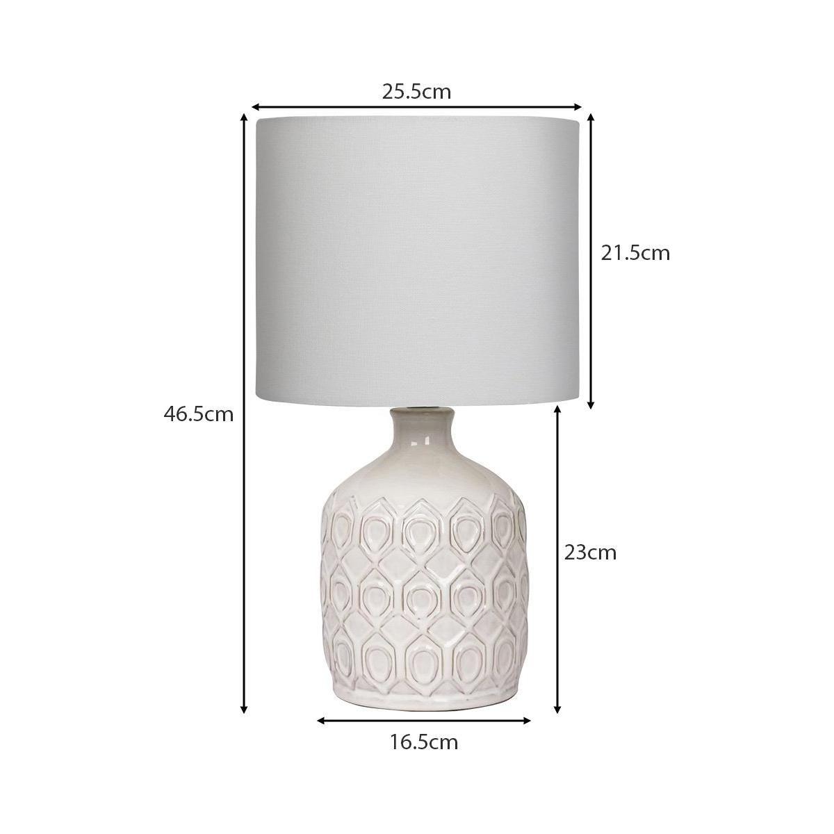 Sarantino Ceramic Table Lamp In Cream