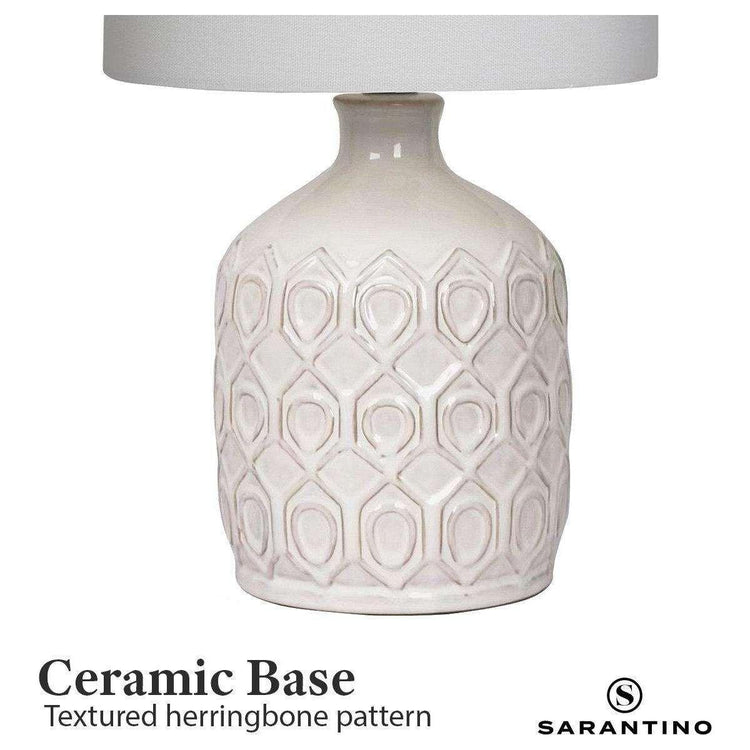 Sarantino Ceramic Table Lamp In Cream