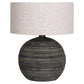 Sarantino Ceramic Table Lamp With Striped Pattern In Antique Black