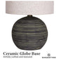 Sarantino Ceramic Table Lamp With Striped Pattern In Antique Black