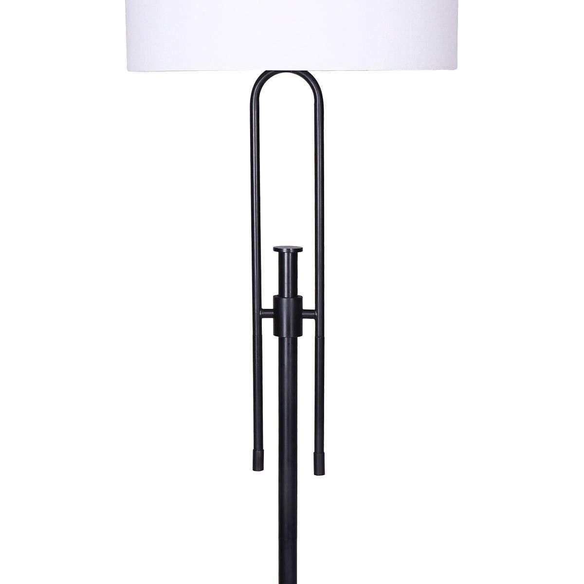 Sarantino Height-Adjustable Metal Floor Lamp Matte Black - Magdasmall