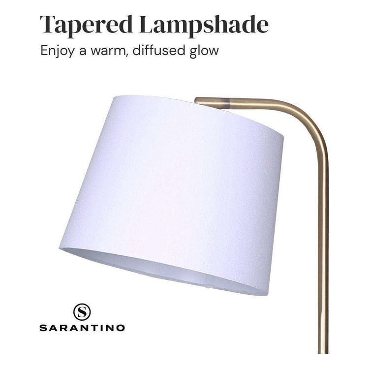 Sarantino Marble & Metal End Table Top Floor Lamp - Magdasmall