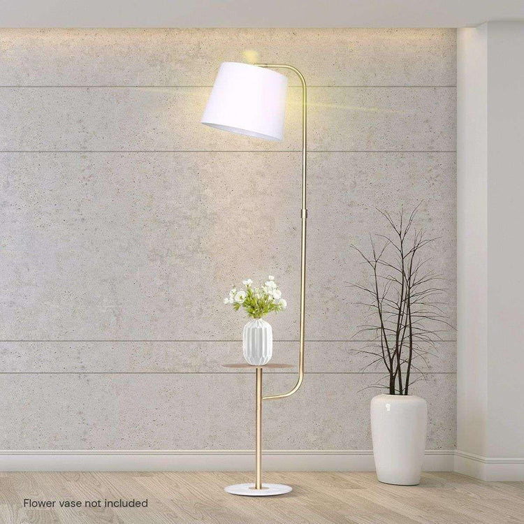 Sarantino Marble & Metal End Table Top Floor Lamp - Magdasmall