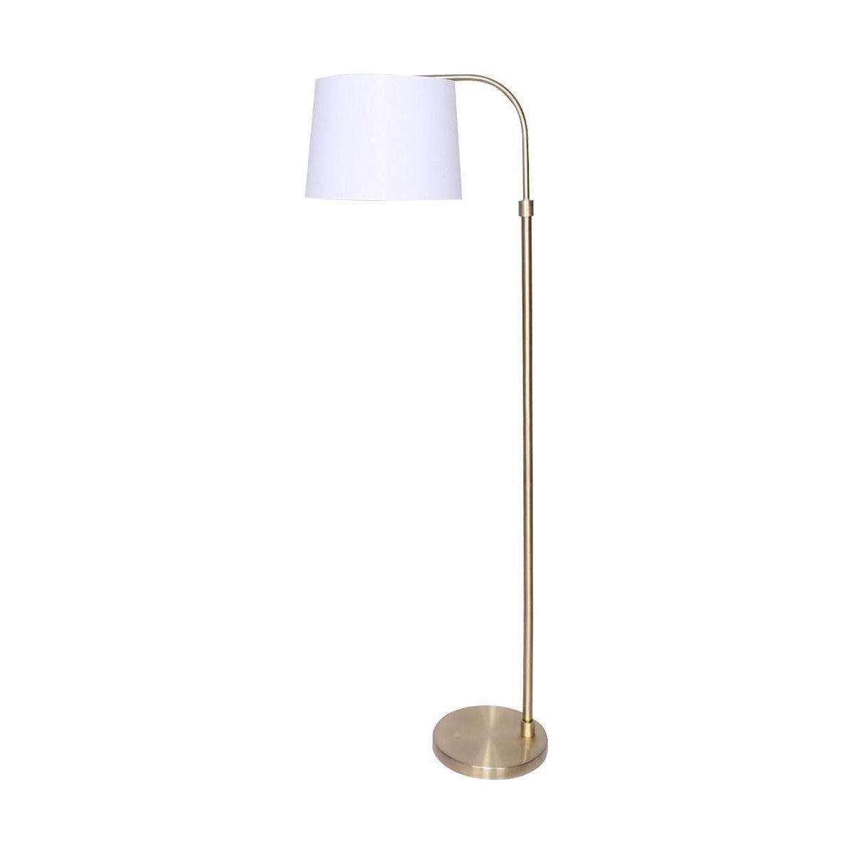 Sarantino Metal Floor Lamp Brass Finish Adjustable Height - Magdasmall