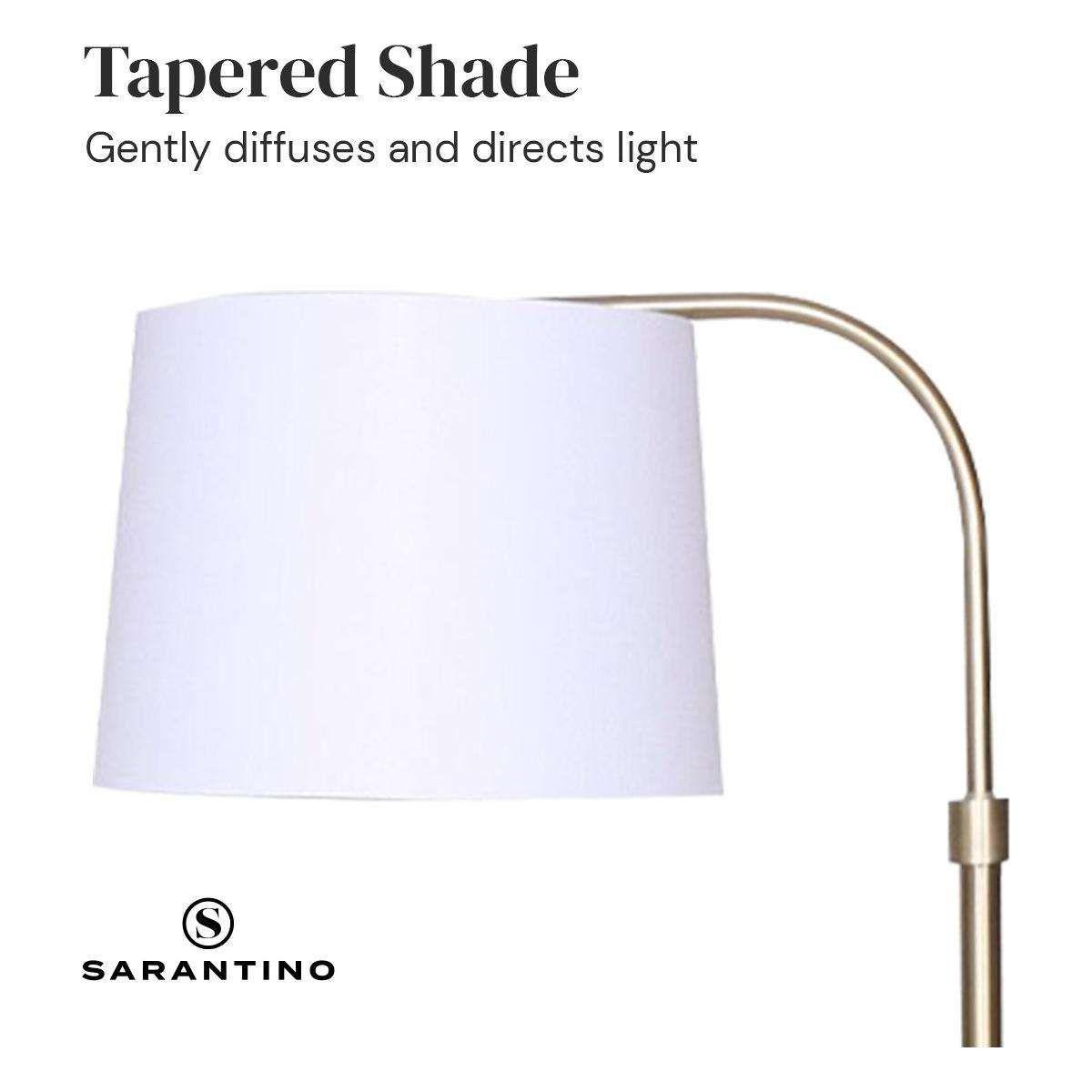 Sarantino Metal Floor Lamp Brass Finish Adjustable Height - Magdasmall