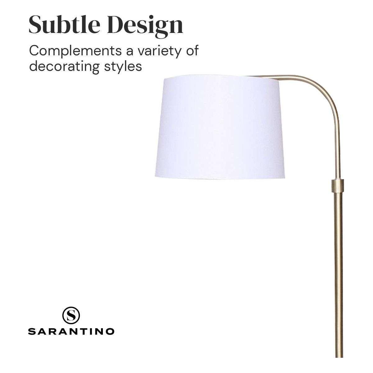 Sarantino Metal Floor Lamp Brass Finish Adjustable Height - Magdasmall