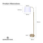 Sarantino Metal Floor Lamp Brass Finish Adjustable Height - Magdasmall