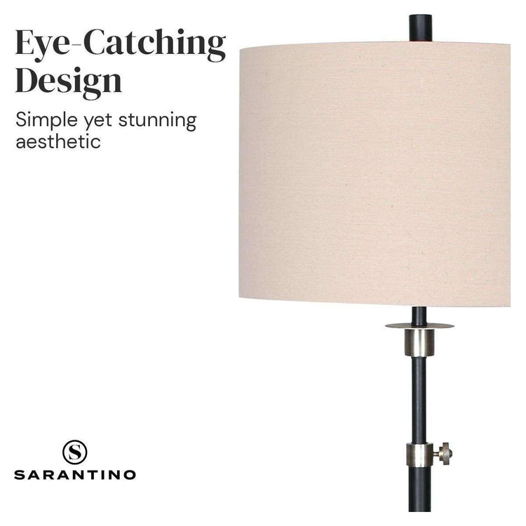 Sarantino Metal Floor Lamp with Cream Drum Shade - Magdasmall