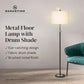 Sarantino Metal Floor Lamp with Cream Drum Shade - Magdasmall