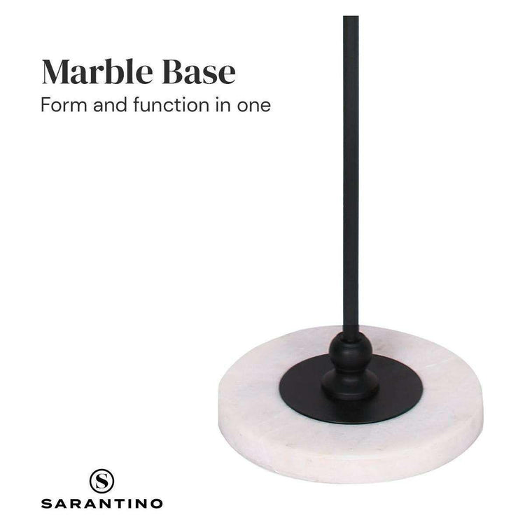 Sarantino Metal Floor Lamp with Marble Base & Off-White Shade - Magdasmall