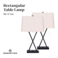 Sarantino Metal Table Lamp Pair Rectangular Shade X Stand - Magdasmall