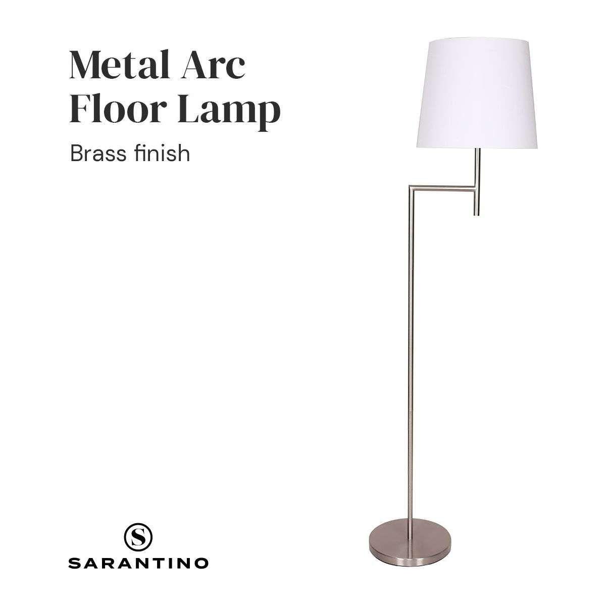 Sarantino Nickel Metal Arc Floor Lamp