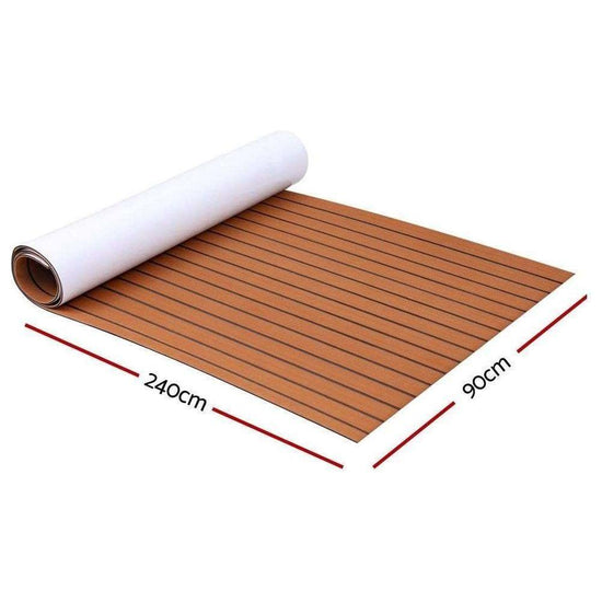 Seamanship EVA Foam Boat Flooring Mat Decking Sheet 240x90x0.6cm Dark Brown