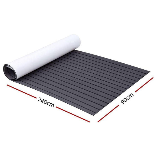 Seamanship EVA Foam Boat Flooring Mat Decking Sheet 240x90x0.6cm Dark Grey Decor