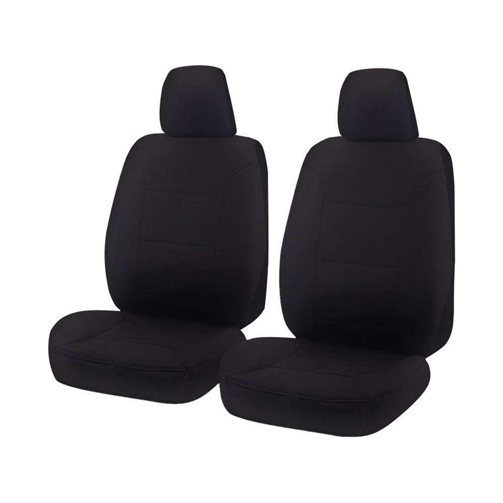 Seat Covers for ISUZU D-MAX 06/2012 - 06/2020 DUAL CAB CHASSIS UTILITY FRONT 2X BUCKETS BLACK CHALLENGER