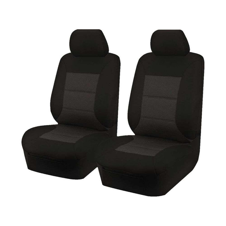 Seat Covers for ISUZU D-MAX 06/2012 - 06/2020 SINGLE/DUAL CAB UTILITY FRONT 2X BUCKETS BLACK PREMIUM