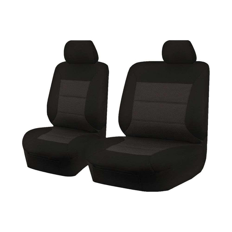 Seat Covers for ISUZU D-MAX 06/2012 - 2016 SINGLE CAB CHASSIS UTILITY FRONT BUCKET + _ BENCH BLACK PREMIUM