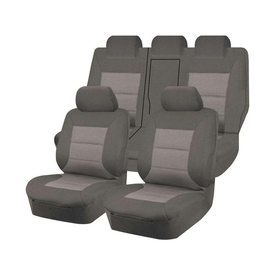 Seat Covers for MITSUBISHI OUTLANDER ZJ.ZK, ZL SERIES 11/2012 - 07/2021 4X4 SUV/WAGON 5 SEATERS FR GREY PREMIUM - Magdasmall