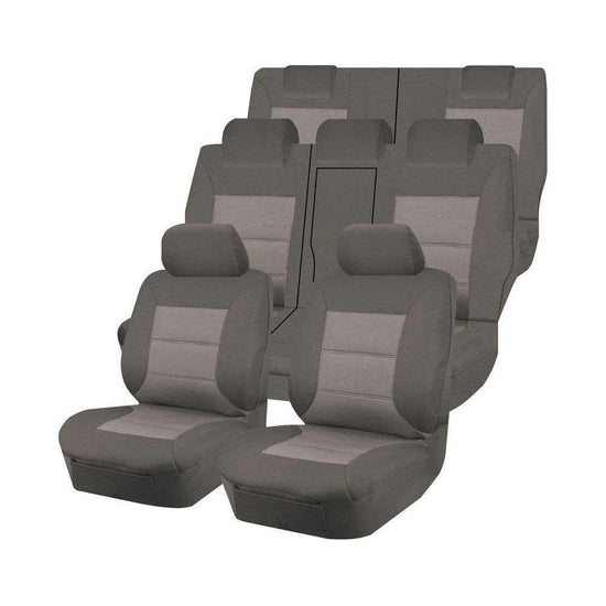 Seat Covers for MITSUBISHI OUTLANDER ZJ.ZK.ZL SERIES 11/2012 - 07/2021 4X4 SUV/WAGON 7 SEATERS FMR GREY PREMIUM - Magdasmall