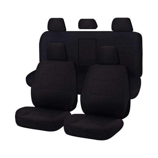 Seat Covers for MITSUBISHI TRITON FR ML-MN SERIES 06/2006 ? 2015 DUAL CAB UTILITY FR BLACK ALL TERRAIN - Magdasmall