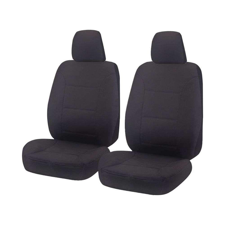 Seat Covers for MITSUBISHI TRITON MQ SERIES 01/2015 - ON DUAL / CLUB CAB UTILITY FRONT 2X BUCKETS CHARCOAL CHALLENGER