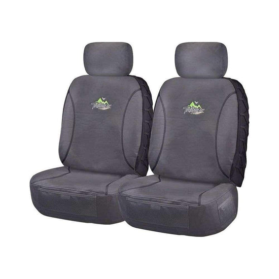 Seat Covers for MITSUBISHI TRITON MQ SERIES 01/2015 - ON SINGLE CAB CHASSIS FRONT 2X BUCKETS CHARCOAL TRAILBLAZER - Magdasmall