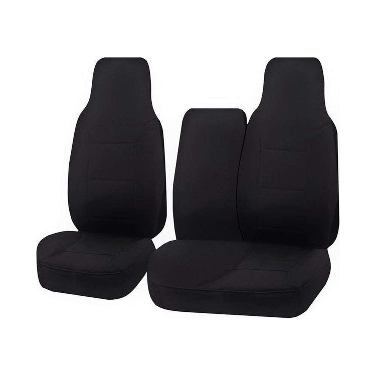 Seat Covers for TOYOTA HI ACE TRH-KDH SERIES 03/2005 - 2015 LWB UTILITY VAN FRONT HIGH BUCKET + _ BENCH WITH FOLD DOWN ARMREST/TRAY BLACK CHALLENGER - Magdasmall