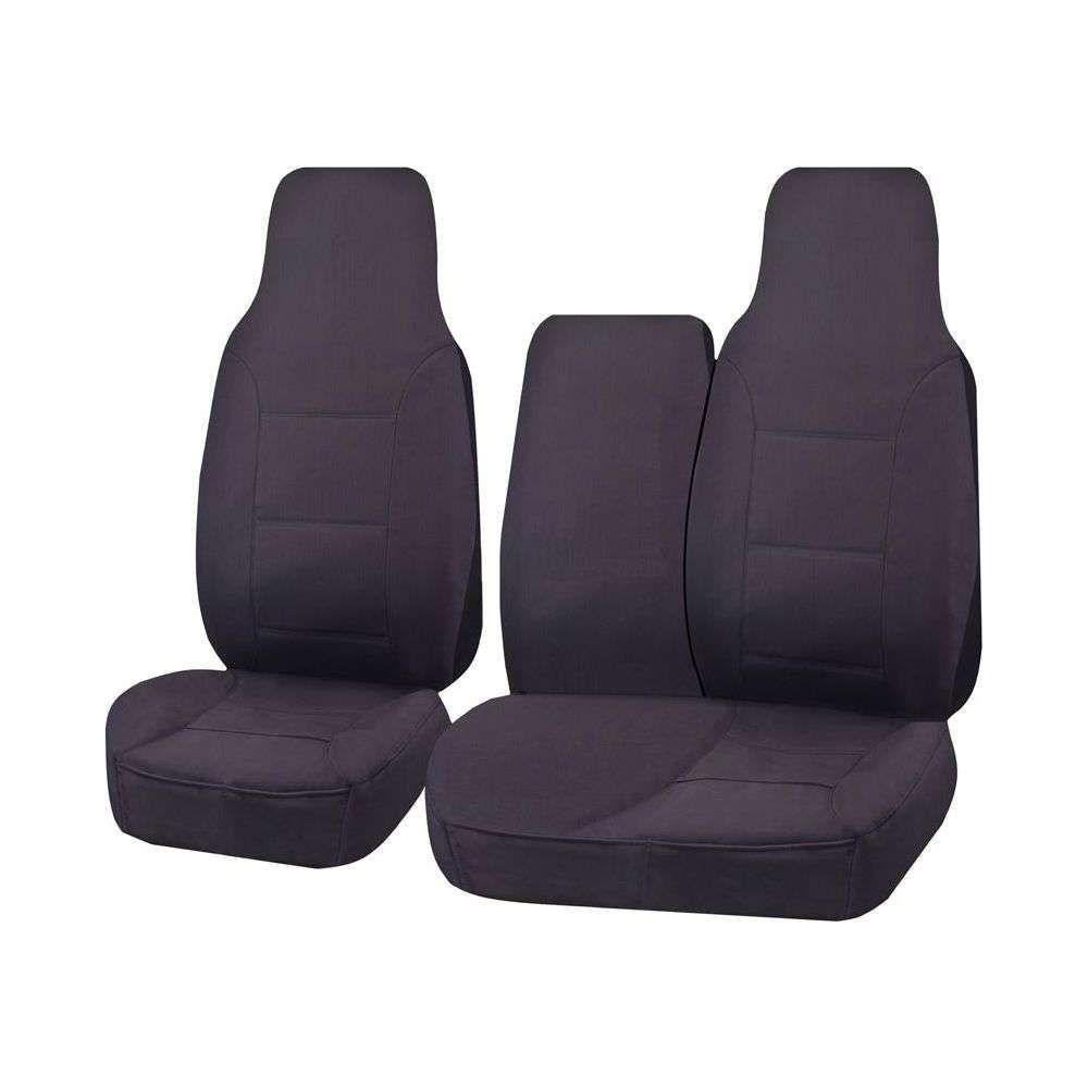 Seat Covers for TOYOTA HI ACE TRH-KDH SERIES 03/2005 - 2015 LWB UTILITY VAN FRONT HIGH BUCKET + _ BENCH WITH FOLD DOWN ARMREST/TRAY CHARCOAL CHALLENGER - Magdasmall