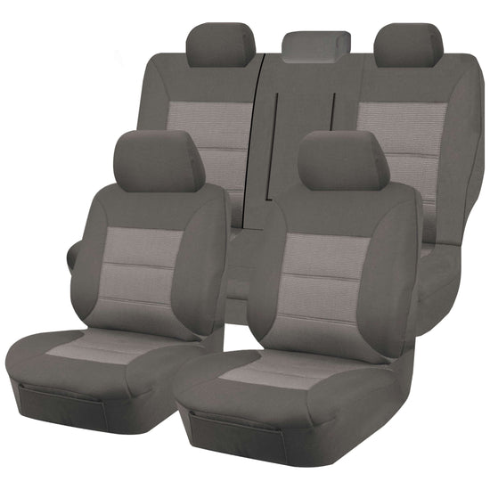 Seat Covers for TOYOTA HIACE CREW VAN LWB 02/2019 -ON 2 ROWS PREMIUM GREY - Magdasmall