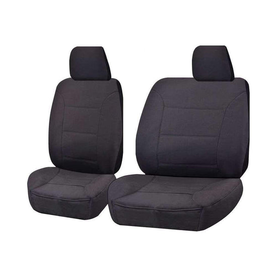 Seat Covers for TOYOTA HILUX KUN16R SERIES 04/2005 - 06/2015 SINGLE / DUAL CAB UTILITY FRONT BUCKET + _ BENCH CHARCOAL CHALLENGER - Magdasmall