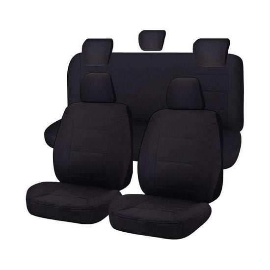 Seat Covers for TOYOTA HILUX SR - SR5 4X4 KUN26R - GGN25R 04/2005 - 06/2015 S DUAL CAB UTILITY FR BLACK ALL TERRAIN