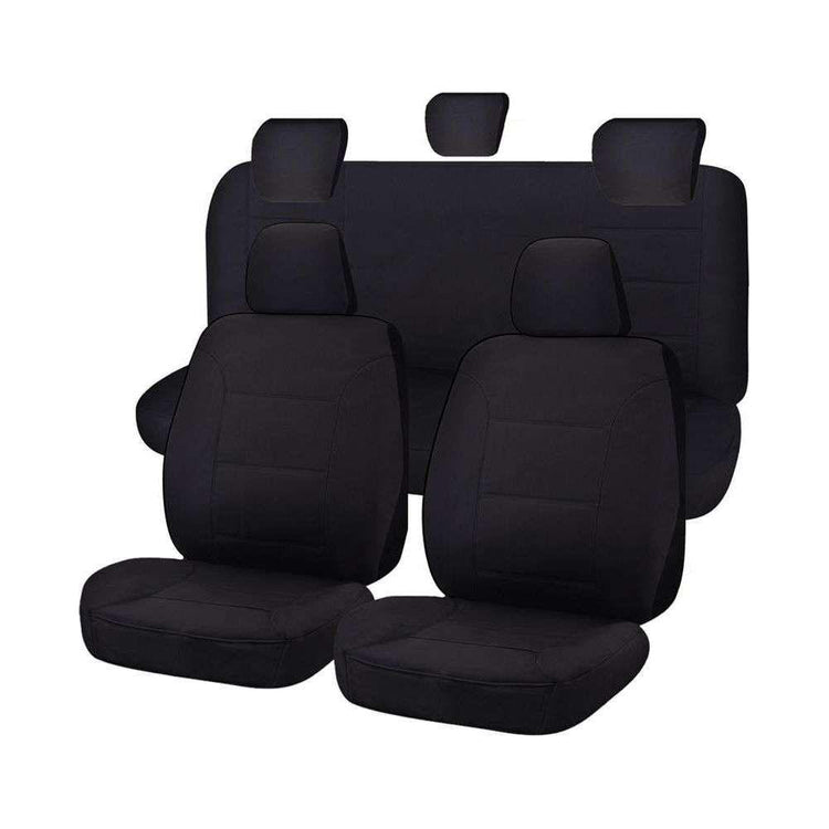 Seat Covers for TOYOTA HILUX SR - SR5 4X4 KUN26R - GGN25R 04/2005 - 06/2015 S DUAL CAB UTILITY FR BLACK ALL TERRAIN - Magdasmall