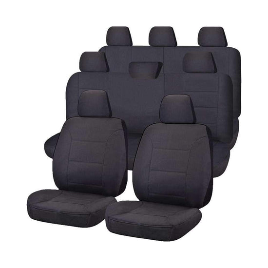 Seat Covers for TOYOTA LANDCRUISER 200 SERIES GXL - 60TH ANNIVERSARY VDJ200R-UZJ200R-URJ202R 11/2008 - ON 4X4 SUV/WAGON 8 SEATERS FMR CHARCOAL ALL TERRAIN - Magdasmall